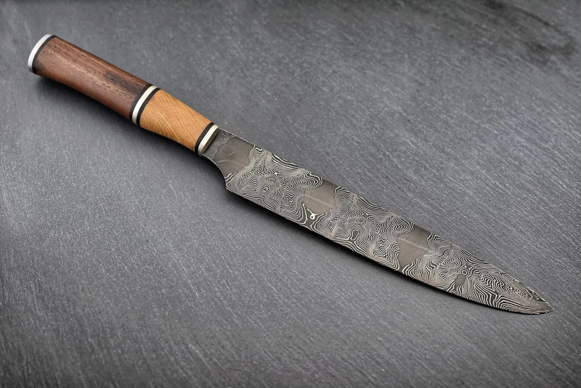 Paschinger Messer Damast Kochmesser / Filetiermesser (Explosionsdamast)