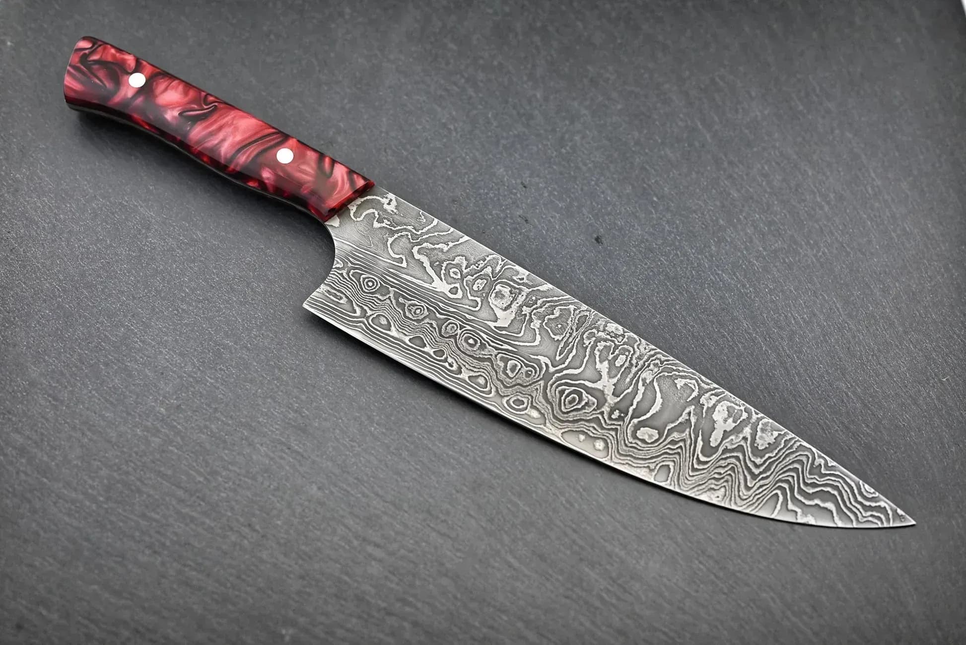 Paschinger Messer Damast Chefmesser 22 cm (Wilder Damast)