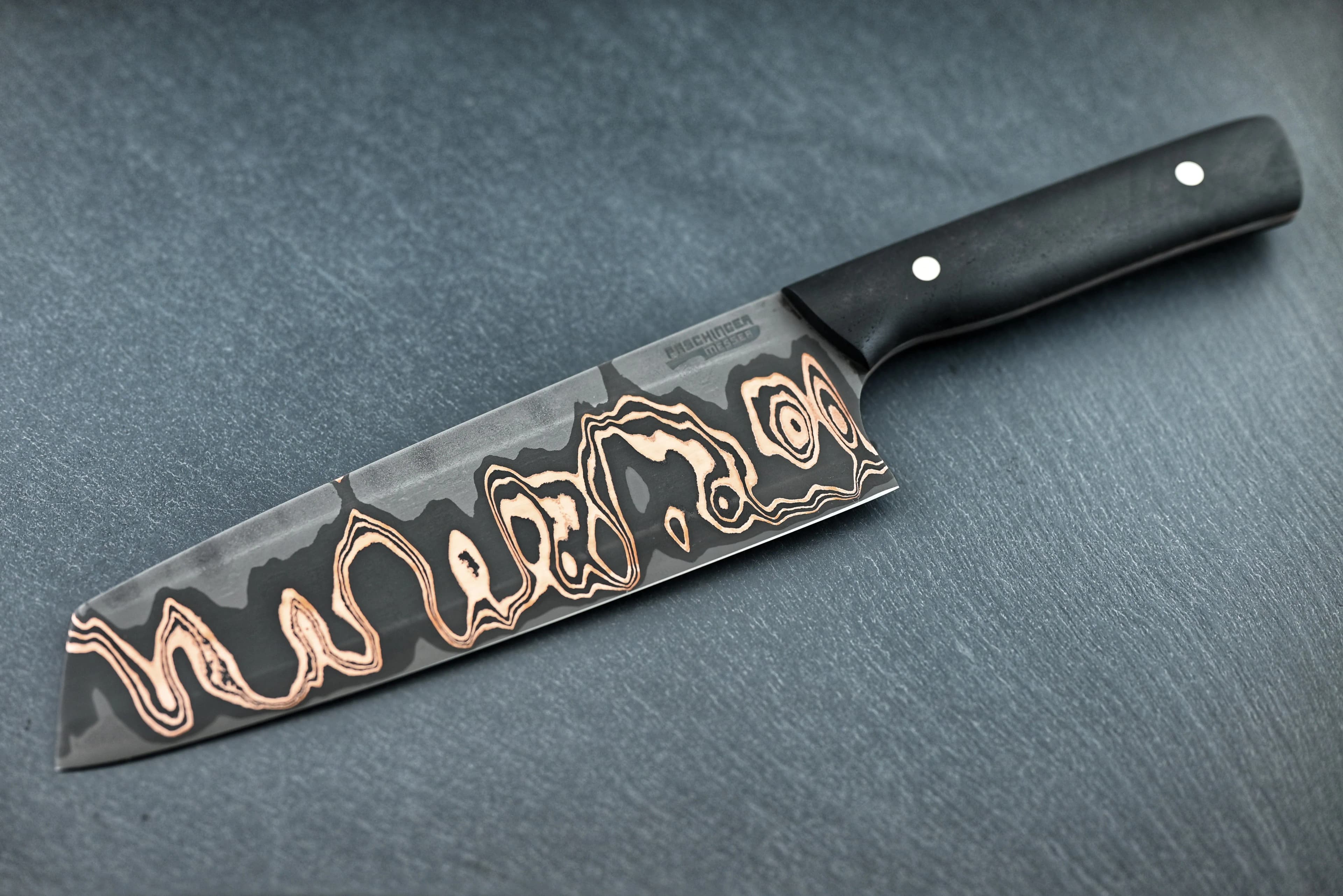 Kupfer Damast Santoku (Apex Ultra - S-Grind)