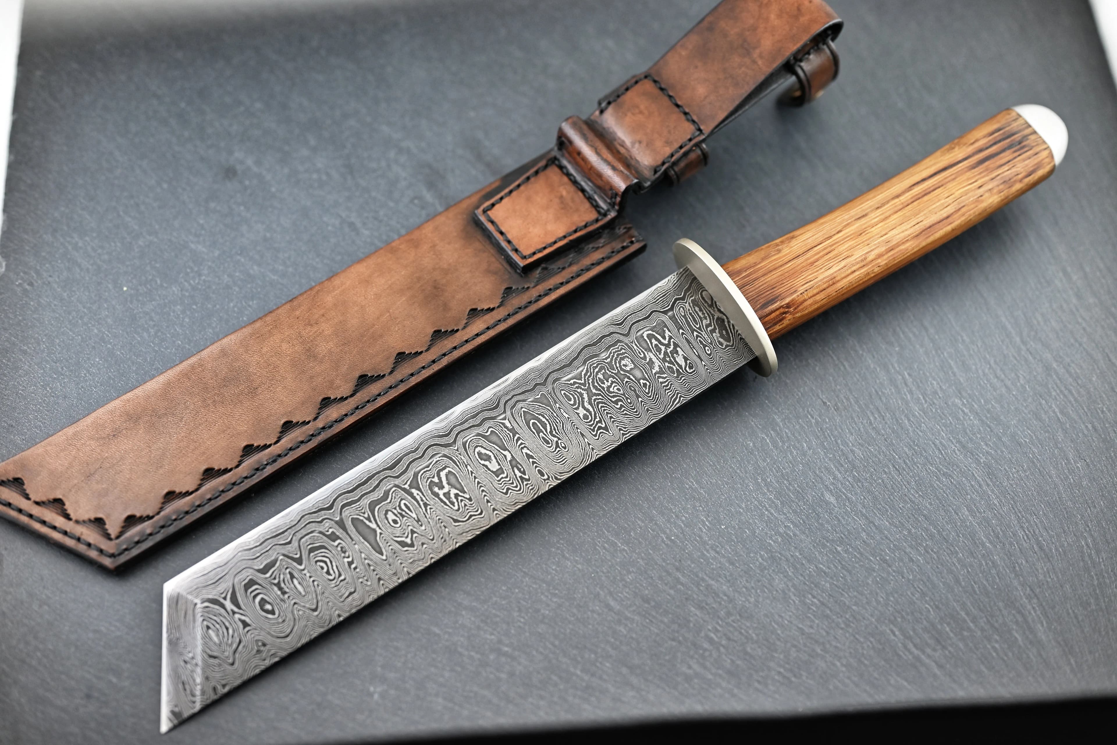 Damast Tanto Messer (Wilder Damast)