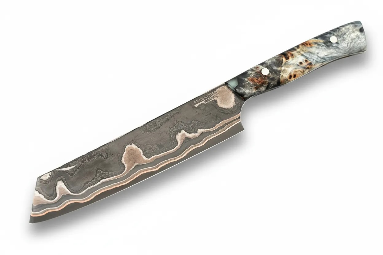 Santoku - Kupferdamast mit Apex Ultra